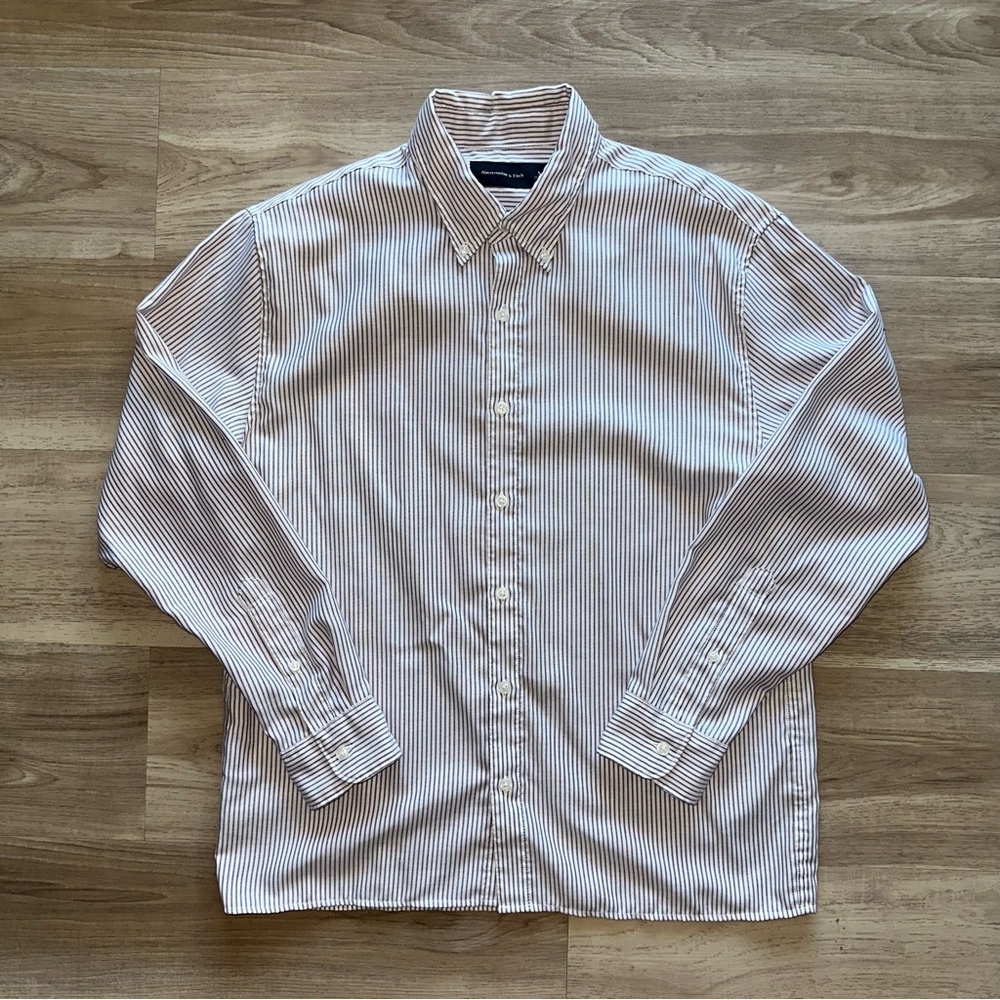 ‘abercrombie & fitch’ striped oxford button-up